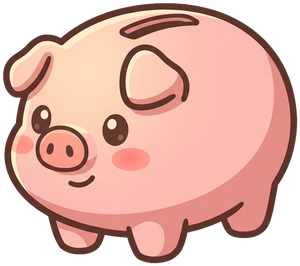 A pink piggy bank