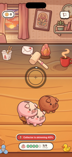 Smashing piggy banks on the kitchen table