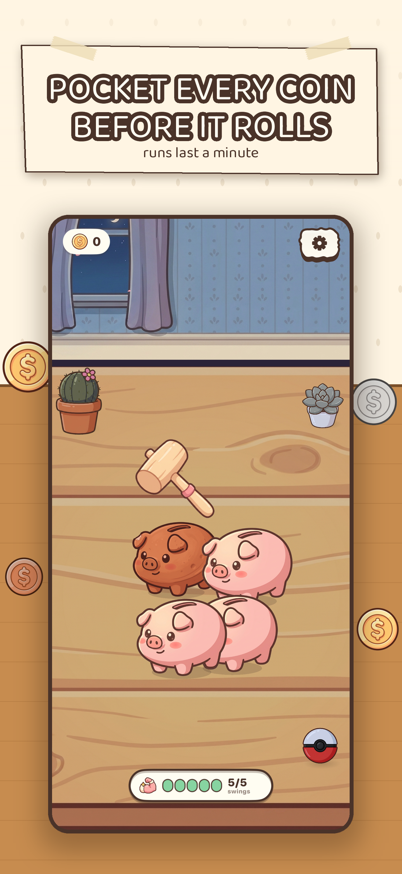 Sweeping up coins before they roll away